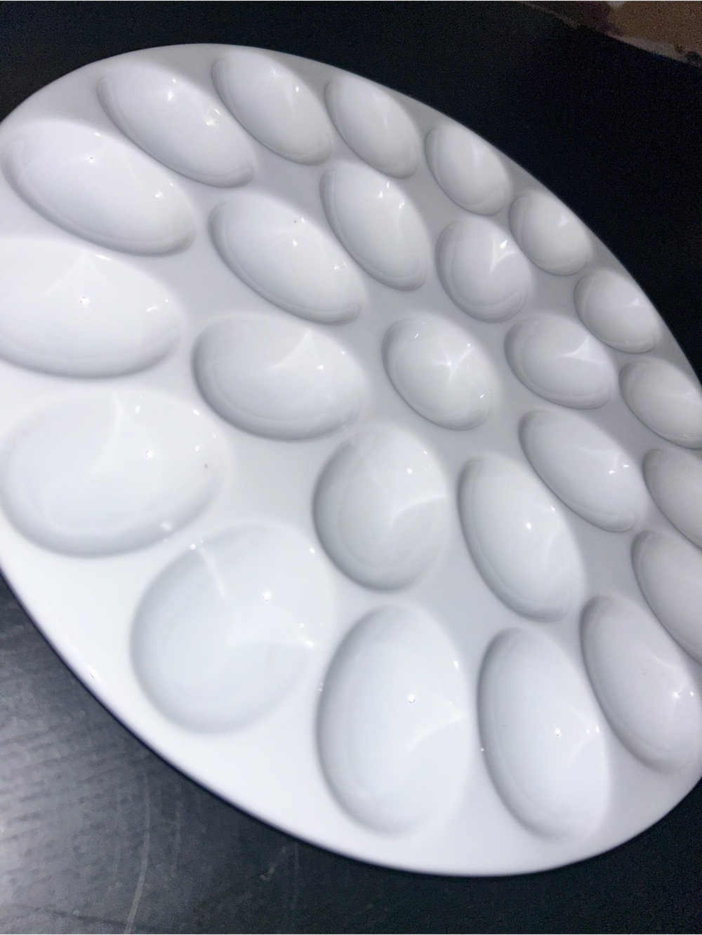 Source Unknown White Porcelain Egg Serving Platter